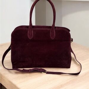 Elegant Burgundy Suede Handbag